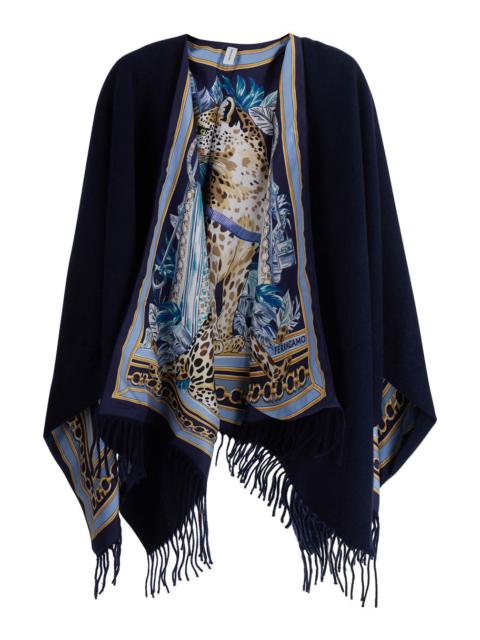 FERRAGAMO Ferragamo Women Blue Cape With Elegant Details In Tech Fabric Women