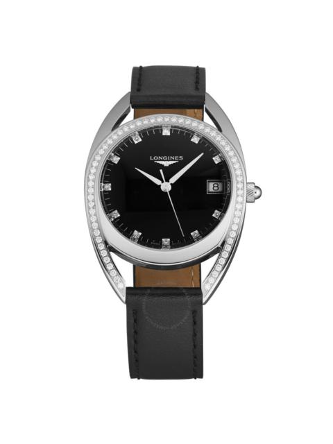 Longines Longines Equestrian Quartz Diamond Black Dial Ladies Watch L6.138.0.57.0