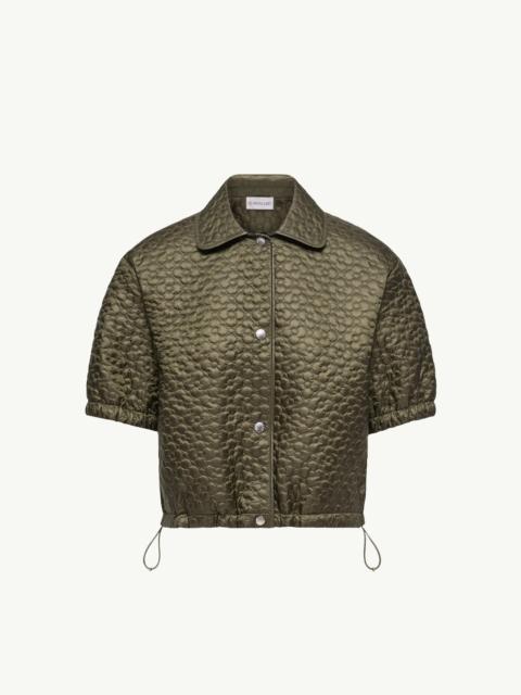 Moncler Floral-Quilted Padded Short Sleeve Shirt