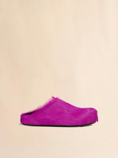 Marni FUCHSIA LONG HAIR CALFSKIN FUSSBETT SABOT