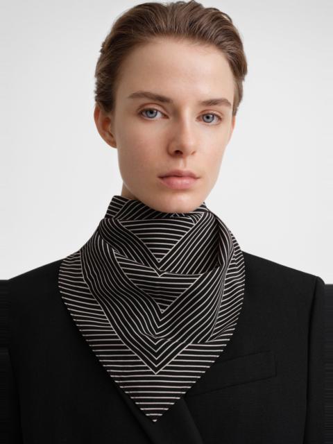 Totême Striped monogram silk scarf black