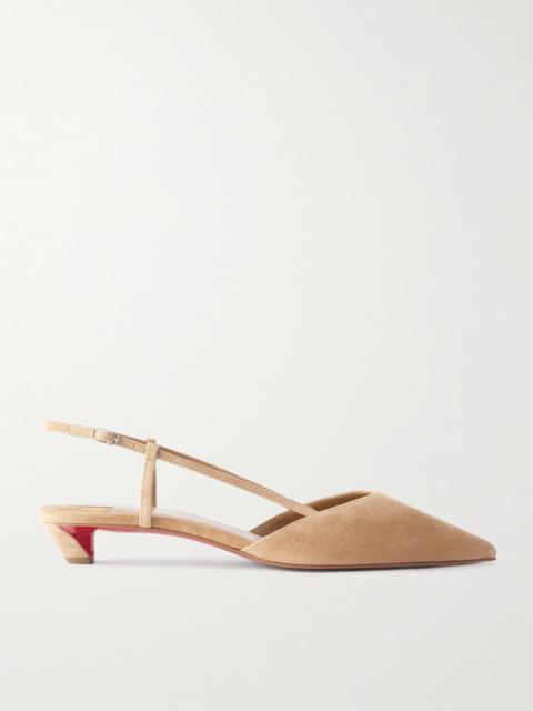 Christian Louboutin Miss Z Slingina 25 Suede Slingback Pumps