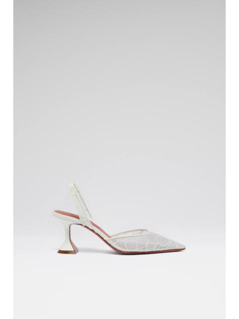 Amina Muaddi HOLLI SLING 70 IVORY LACE