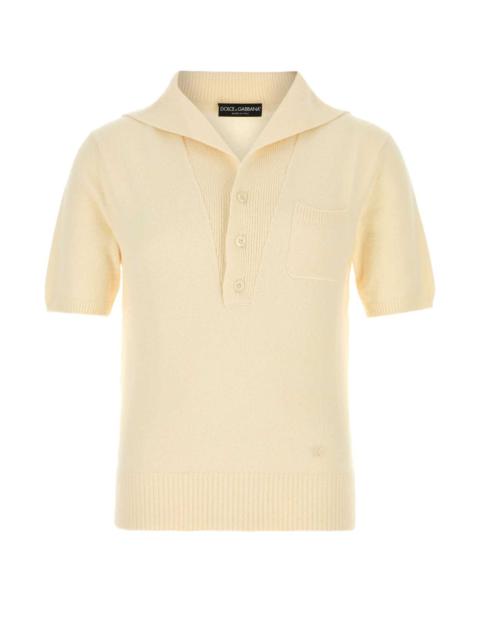 Dolce & Gabbana Dolce & Gabbana Men Cream Cotton Blend Polo Shirt