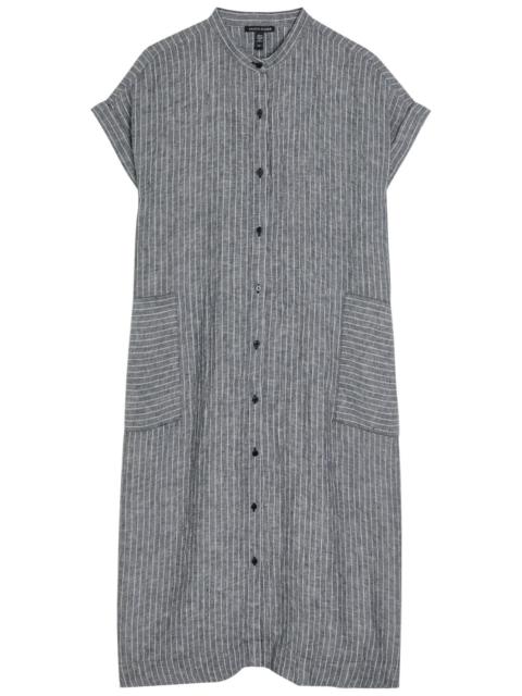 EILEEN FISHER Eileen Fisher Striped Linen Midi Shirt Dress