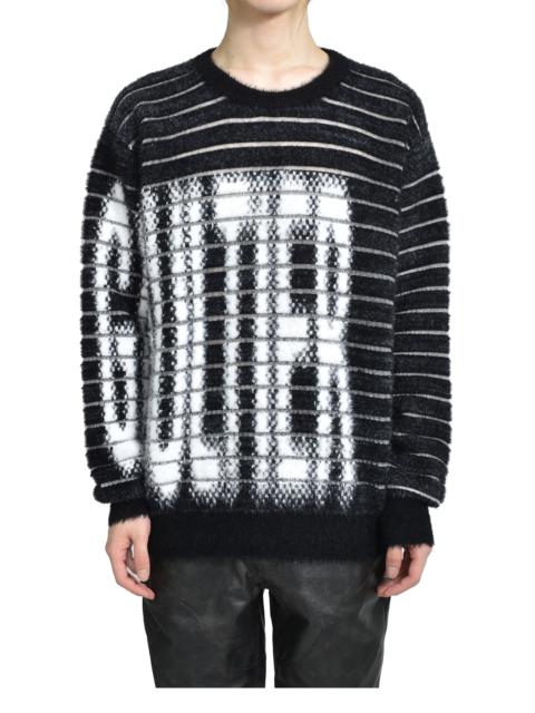 Jean Paul Gaultier "GAULTIER" CREW NECK OVERSIZED SWEATER / BLK/WHT