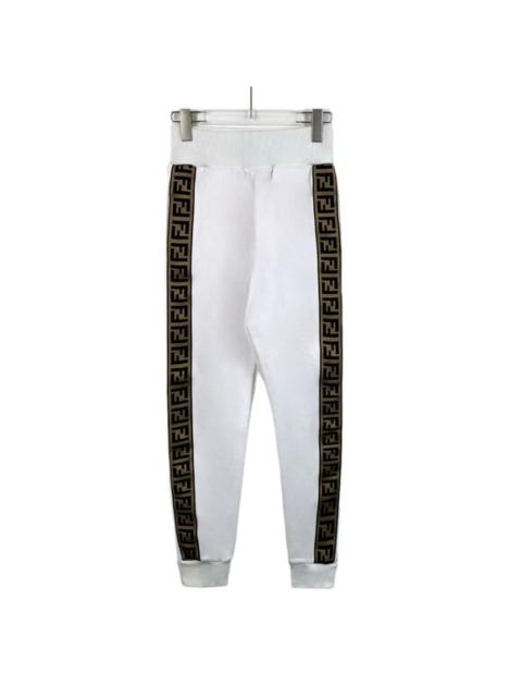FENDI Fendi Womens High-Waisted Jogger Pants With Logo Taping