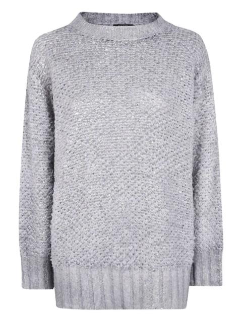 Avant Toi "Hand Painted" Round Neck Furry Stitch Pullover With Laminat