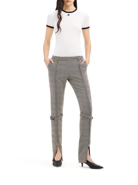 courrèges COTTON T-SHIRT WITH CONTRASTING PROFILES