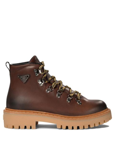 Prada Leather Laced Booties