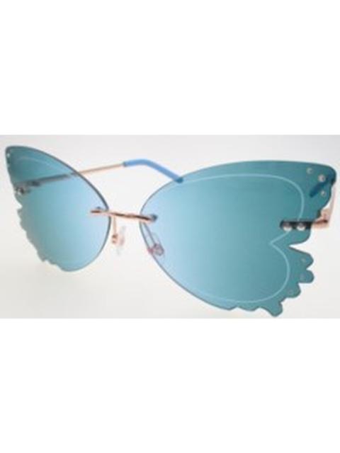 Other Designers Betsey Johnson Blue Butterfly Ladies Sunglasses 10266354.CGR GLDBLU