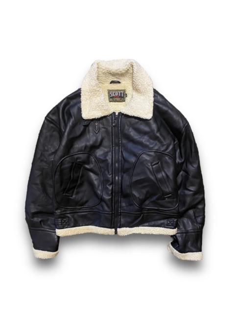 Other Designers Scott&Fox Vintage Alaska Military Army Inc Leather Jacket XL