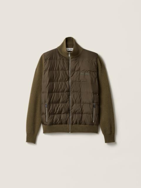 Miu Miu Down-filled cashmere zipper cardigan