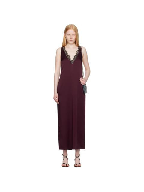 Stella McCartney Burgundy Satin Slip Maxi Dress