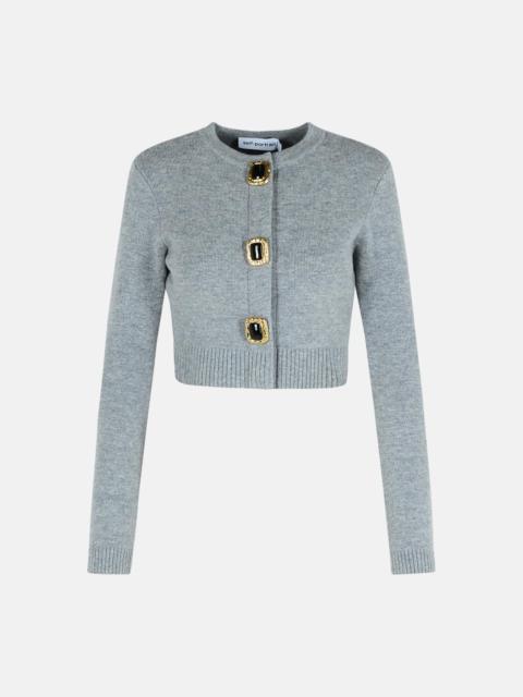 self-portrait GREY WOOL CARDIGAN