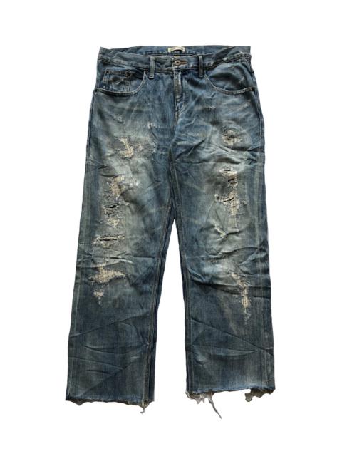Other Designers Nano Universe - Distressed Ripped Copped Denim