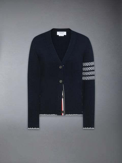 Thom Browne HOLIDAY MERINO HECTOR INTARSIA CARDIGAN