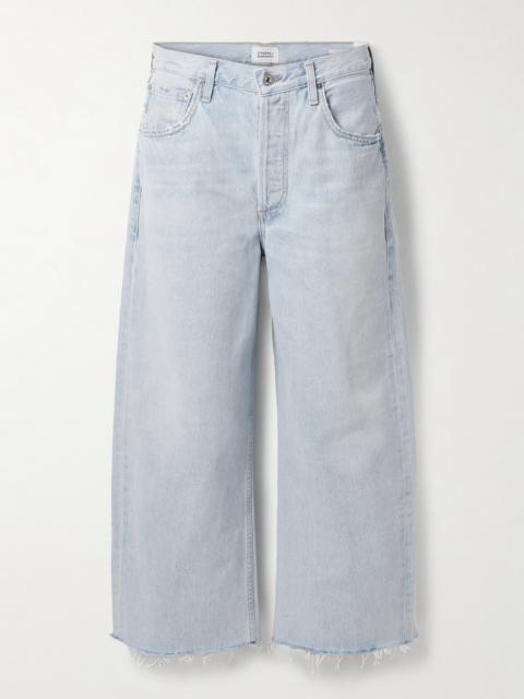 Citizens of Humanity Ayla Cropped Frayed High-rise Wide-leg Jeans
