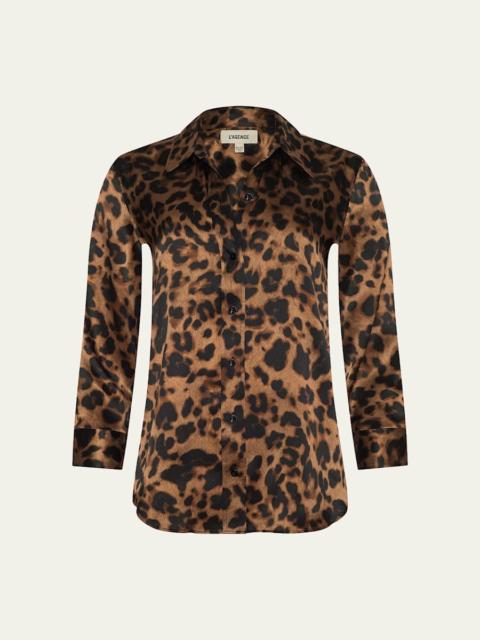 L'AGENCE Leopard Dani Silk Blouse
