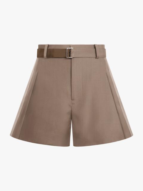 sacai PLEATING DETAIL SHORT | BROWN