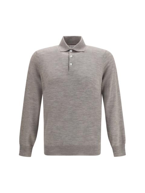 Brunello Cucinelli Brunello Cucinelli Virgin Wool Polo Sweater Grey Men