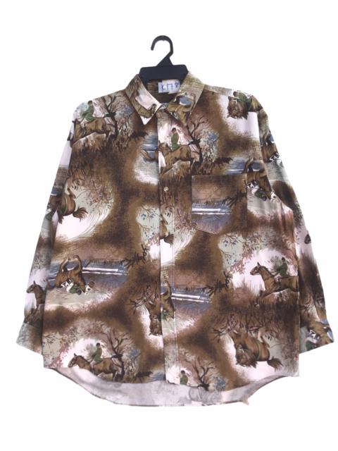 Other Designers Vintage - Vintage Creation Cube Horse Racing Printed