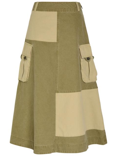 DAMSON MADDER. Damson Madder Marcelle Barn Cotton Canvas Midi Skirt