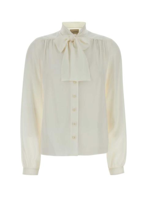 Valentino Valentino Garavani Women Ivory Crepe Shirt
