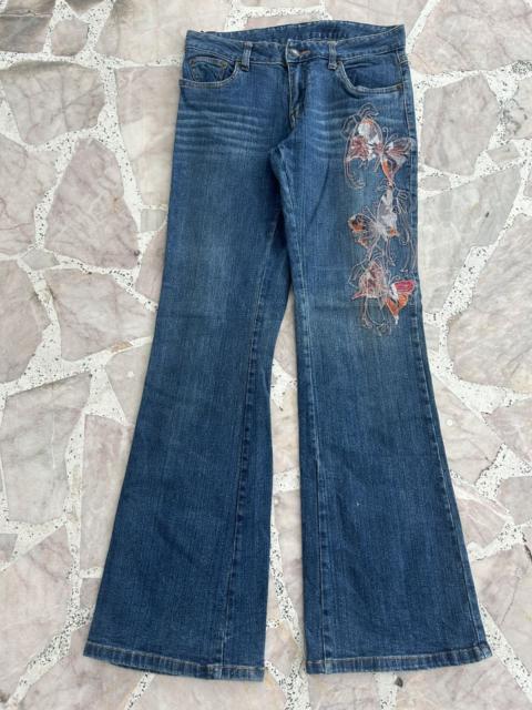 Other Designers Japanese Brand - Playchess Japan Flare Denim Floral Embroidered Vintage Jeans
