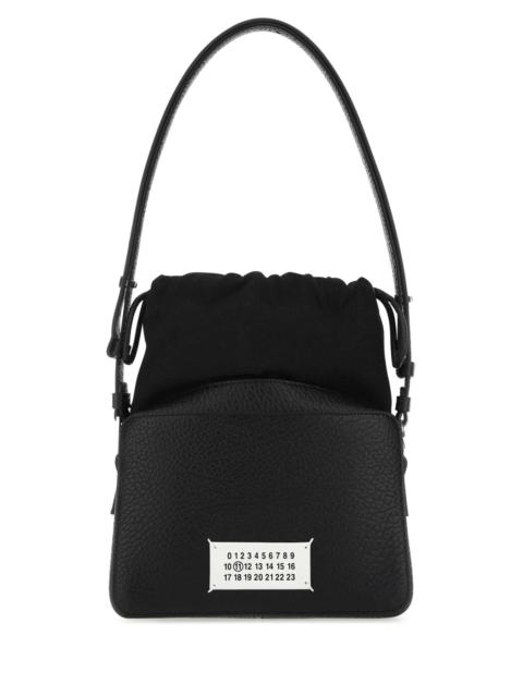 Maison Margiela Maison Margiela Women Black Leather And Fabric 5Ac Bucket Bag