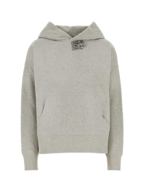 Prada Prada Women Melange Grey Cotton Oversize Sweatshirt