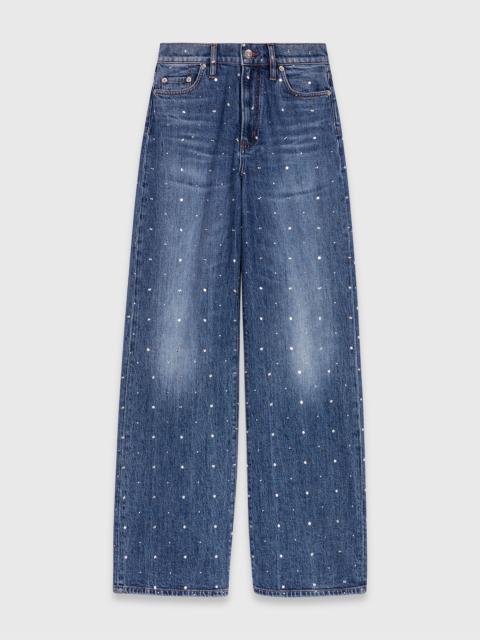 maje Wide-leg denim jeans with studs