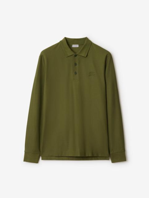 Burberry Long-sleeve Cotton Polo Shirt