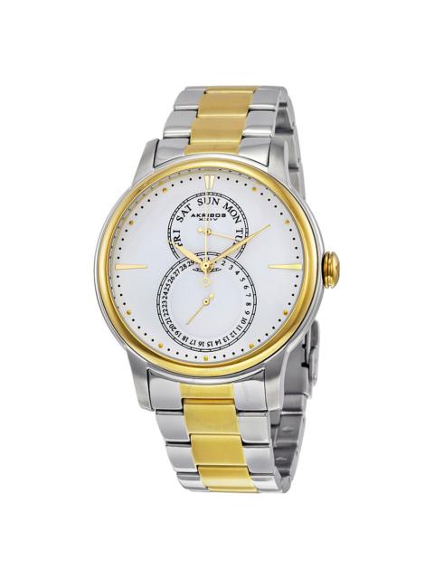 Other Designers Akribos XXIV White Matte Dial Two-tone Men's Watch AK728TTG