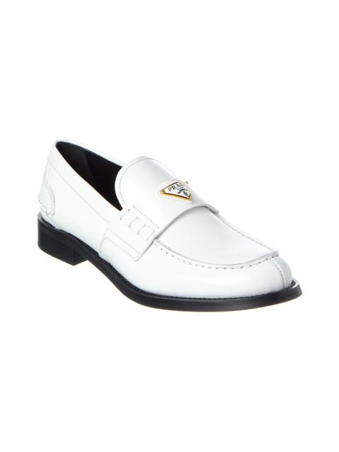 Prada Prada Logo Brushed Leather Loafer