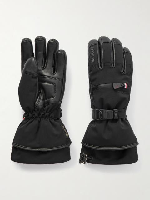 Moncler Grenoble Appliquéd Paneled Gore-tex And Leather Gloves