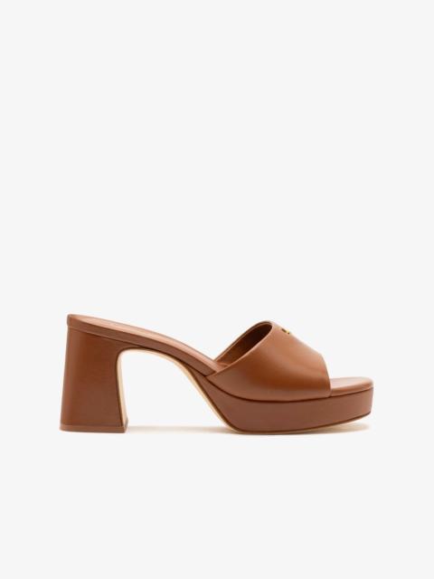 Larroudé Dolly Low Mule In Caramel Leather