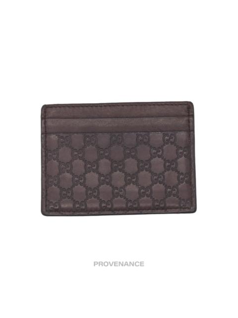 GUCCI Gucci Card Holder Wallet - Chocolate MicroGuccissima Leather