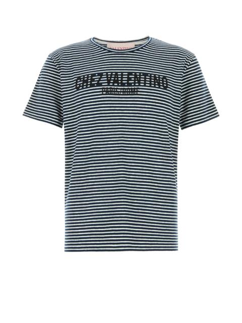 Valentino Embroidered stretch linen blend t-shirt