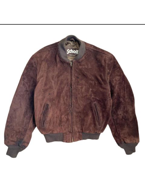 Other Designers Vintage - 💥 Schott Suede Leather Bomber Jacket