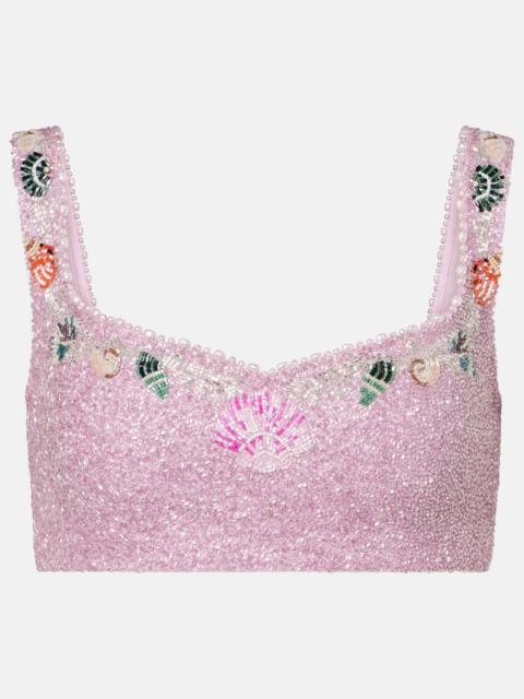 CLIO PEPPIATT Marina embellished crop top