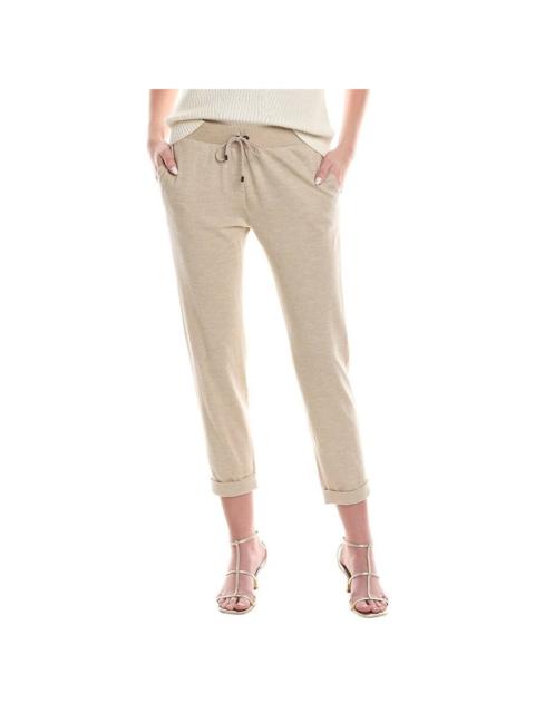 Brunello Cucinelli Brunello Cucinelli Beige Cropped Drawstring Trousers