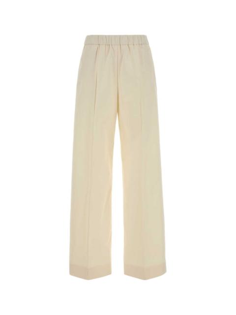 Jil Sander Jil Sander Women Ivory Cotton Wide-Leg Pant