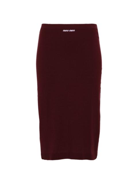logo-jacquard midi skirt