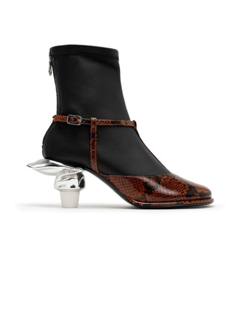 Maison MIHARAYASUHIRO Toothpaste Heel Python Printed Strap Boots