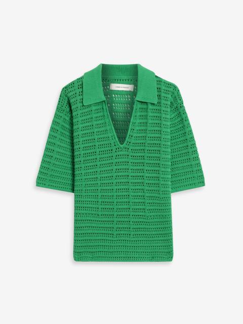 Other Designers Crocheted cotton polo shirt
