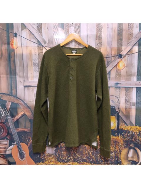 BLACK SIGN Olive Cotton Wool Cashmere Henley Sweatshirt