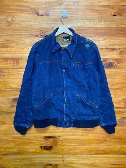 Other Designers Wrangler - Vintage 80s Blue Indigo Wrangler Sherpa Lining Jacket