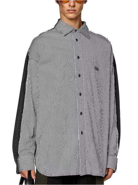Diesel S-Warh-Stripe Cotton Loose Fit Button Down Shirt