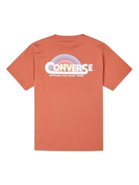 Converse Men's Converse Rainbow Logo Printing Knit Sports Short Sleeve Red 10021516-A03